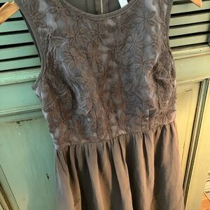Xhilaration Gray Floral Lace Dress